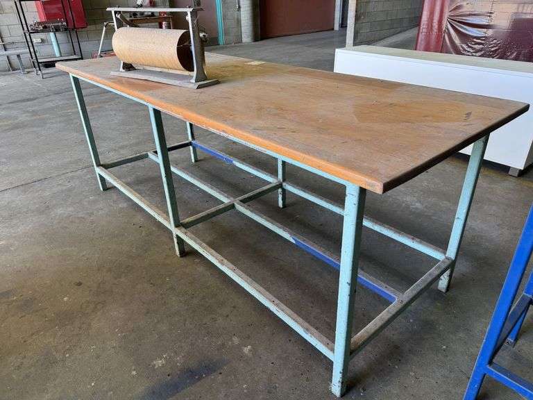 Timber Top Workshop Bench inc Paper Roll Cutter - 2385mm x 900mm