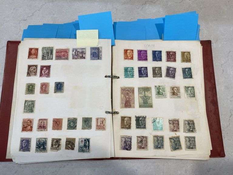 Hardcover Stamp Album inc Mix of World Stamps