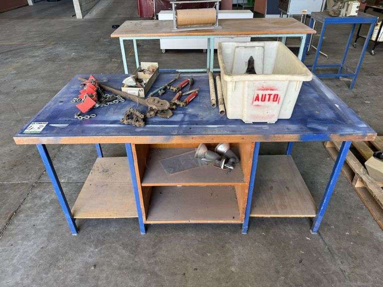 Timber Workshop Bench inc Tooling, Identification Studs, Welding Clamps etc 1800mm x 900mm