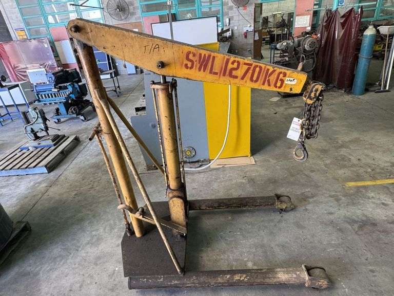 Yellow Abbey Floor Crane on Wheels