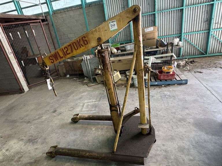 Yellow Abbey Floor Crane on Wheels