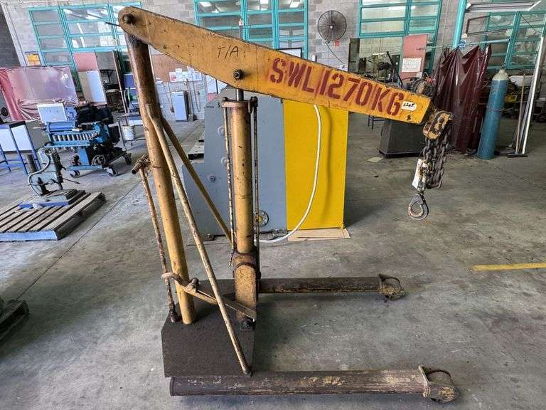 Yellow Abbey Floor Crane on Wheels