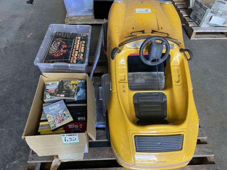 Pedal Car, DVD's, Glassware  & Games