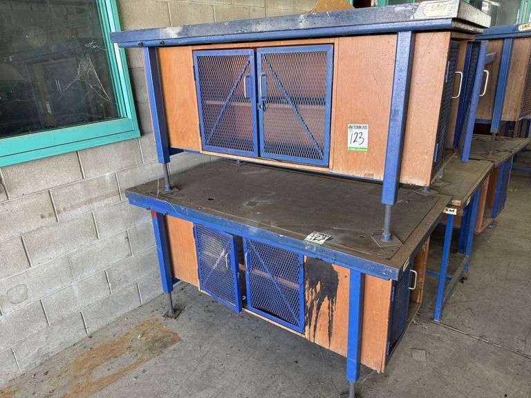 6x Steel Framed Workbenches