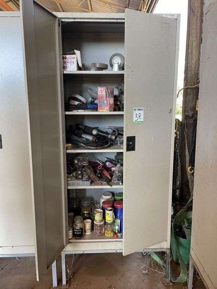 Steel Cabinet on Stand inc Contents