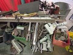 Steel Workshop Bench with Vice inc Assorted Tooling & Off cuts