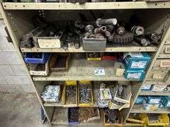 Large Metal Workshop Cabinet inc Bin Storage with Bolts, Screws, Fittings and Assorted Workshop Contents