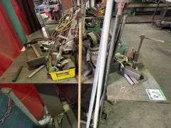 Steel Workshop Bench with Vice inc Assorted Tooling & Off cuts