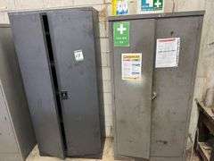 2x Metal Upright Storage Cabinets