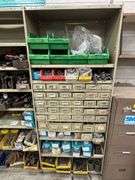 Large Metal Workshop Cabinet inc Bin Storage with Bolts, Screws, Fittings and Assorted Workshop Contents