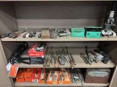 Metal Storage Cabinet inc Handheld Tooling and Assorted Workshop Contents