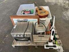 Pallet inc Books, Guitar, Oven, Frames and Cleaning Accessories