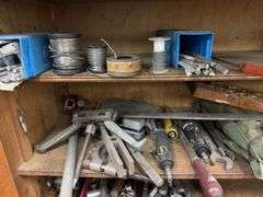 Timber Cabinet including Power Tools, Handheld Tooling & Workshop Contents