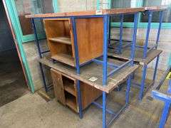 4x Steel Framed Workbenches