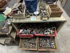 2x Cabinets inc Workshop Fittings, Handheld Tooling and Assorted Connections