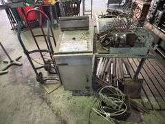 Steel Stand inc Workshop Contents and 2x Handheld Trolleys