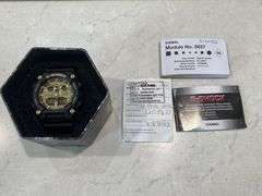 As New Men's Black and Gold Casio G-Shock Watch
