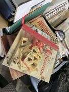 Pallet inc Office Binders, Pots, Iron and Multiple Cookbooks Assorted Books