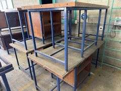 4x Steel Framed Workbenches