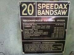 Metal Speedax 20" Bandsaw - Made in England