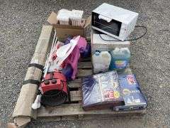Pallet As New Roof Rack, Piller Plant Stands, Oven/Grill, Cleaning Products, Kids Toys, Mistral Heater, Curtains etc