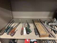 Metal Storage Cabinet inc Handheld Tooling and Assorted Workshop Contents
