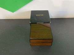 Compact Wooden Foldable Travel Cigar Ashtray Set with Cigar Cutter & Punch