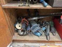 Timber Cabinet including Power Tools, Handheld Tooling & Workshop Contents