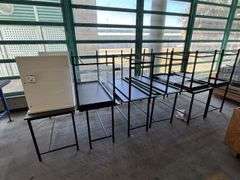 White Desk and Quantity of  Student Desks 1350mm x 600mm