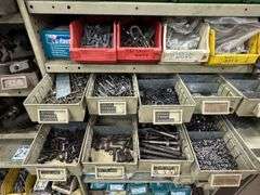 Large Metal Workshop Cabinet inc Bin Storage with Bolts, Screws, Fittings and Assorted Workshop Contents