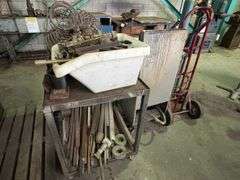 Steel Stand inc Workshop Contents and 2x Handheld Trolleys