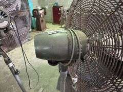 2x Upright Acmark and Ebony Workshop Pedestal Fans