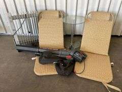 Adjustable Beach Chairs, Ozito Electric Blower, Oil Heater and Glass Table