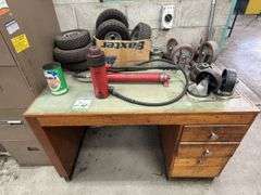 Desk with Porta Power, Qty Wheels & Castors.