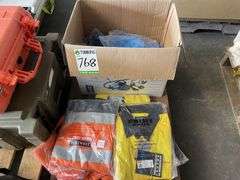Sokkia Tri-pods, Size 16 L/S Hi Viz Workshirts, Qty Ansell Versatouch 37-210 Size 9 Nitrile Gloves, Storage Cases