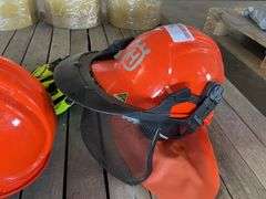 Husqvarna Helmets and Foughneck Gloves
