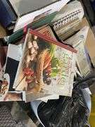 Pallet inc Office Binders, Pots, Iron and Multiple Cookbooks Assorted Books
