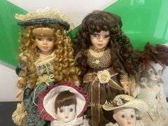 Collection of Vintage Porcelain Dolls