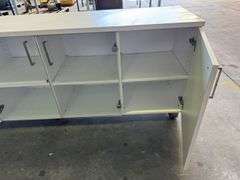 Four Door White Storage Cabinet