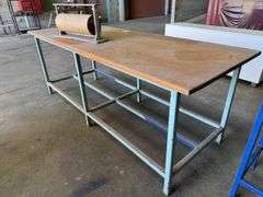 Timber Top Workshop Bench inc Paper Roll Cutter - 2385mm x 900mm