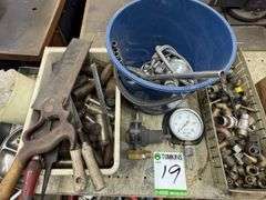 2x Cabinets inc Workshop Fittings, Handheld Tooling and Assorted Connections