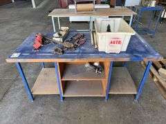 Timber Workshop Bench inc Tooling, Identification Studs, Welding Clamps etc 1800mm x 900mm