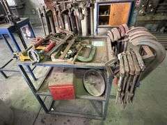 Metal Storage Trolley inc Assorted Clamps and Tooling