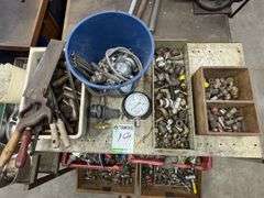 2x Cabinets inc Workshop Fittings, Handheld Tooling and Assorted Connections