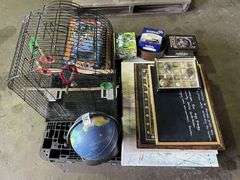 Pallet inc Prints/painting, Globe, Bird Cage, Tins & Games