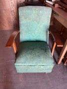 Assorted Furniture inc Green Rocking Chair, Mag Rack, Servery Trolley, Office Desk, Folding Chairs