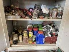 Steel Cabinet on Stand inc Contents