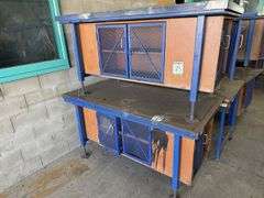 6x Steel Framed Workbenches