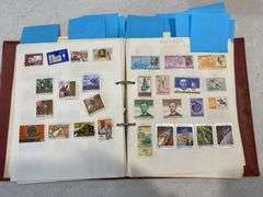 Hardcover Stamp Album inc Mix of World Stamps