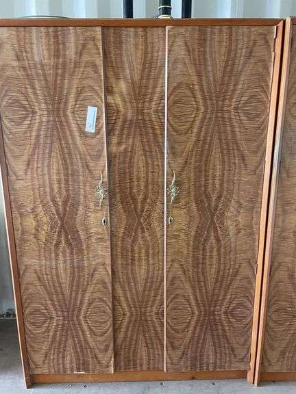 2x Wardrobe Units and Glass Top Table